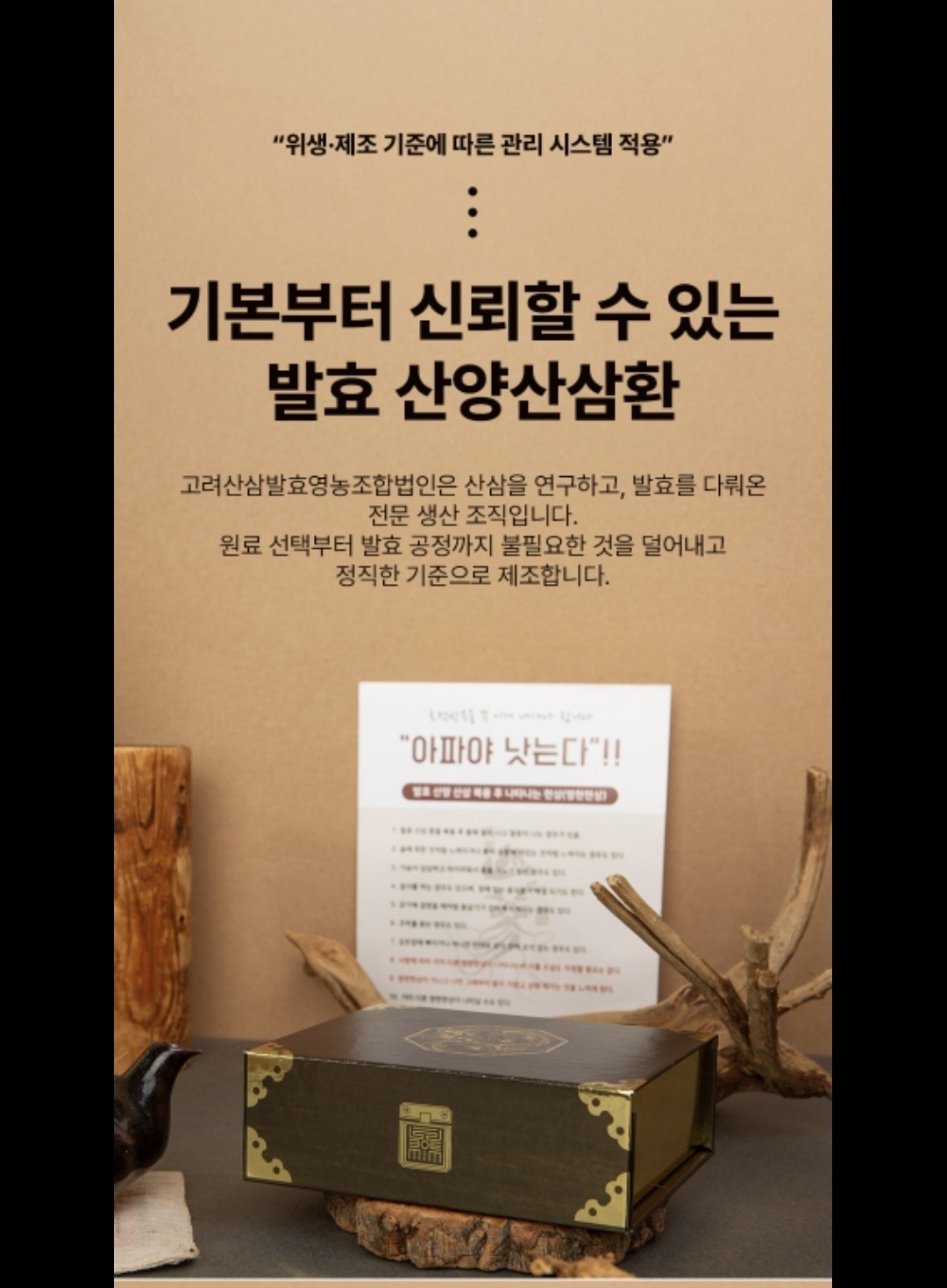 기본부터 신뢰할 수 있는 발효 산양산삼환 — 고려산양삼발효영농조합법인의 정직한 제조