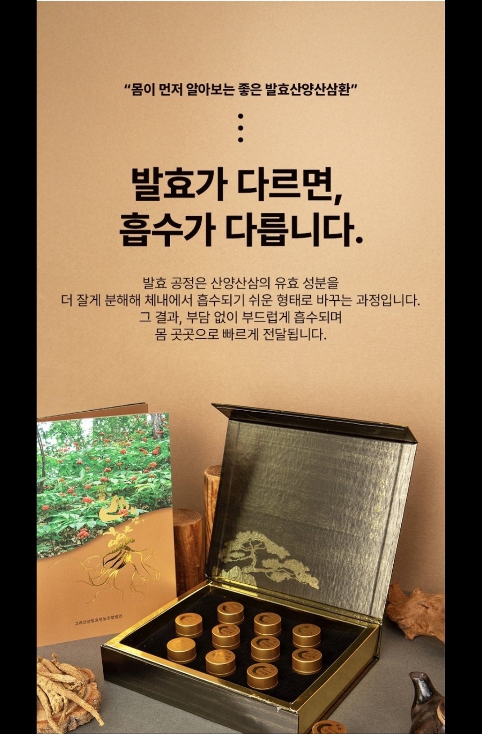 발효가 다르면, 흡수가 다릅니다 — 발효 산양산삼환 패키지